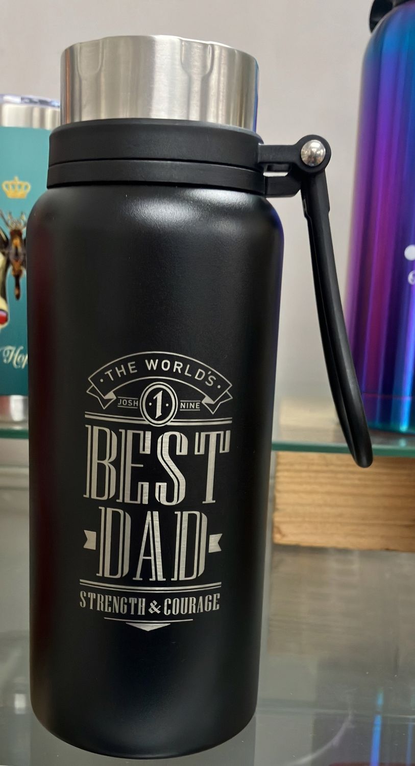Water Bottle Best Dad Black Stainless St.