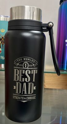 Water Bottle Best Dad Black Stainless St.