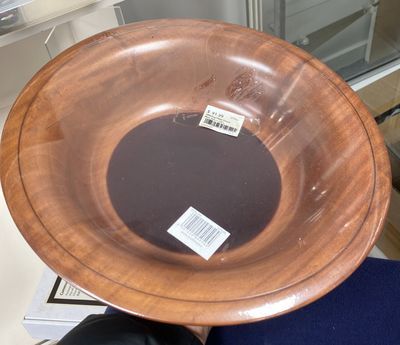 Offering Plate Wood Red Velvet (12”).