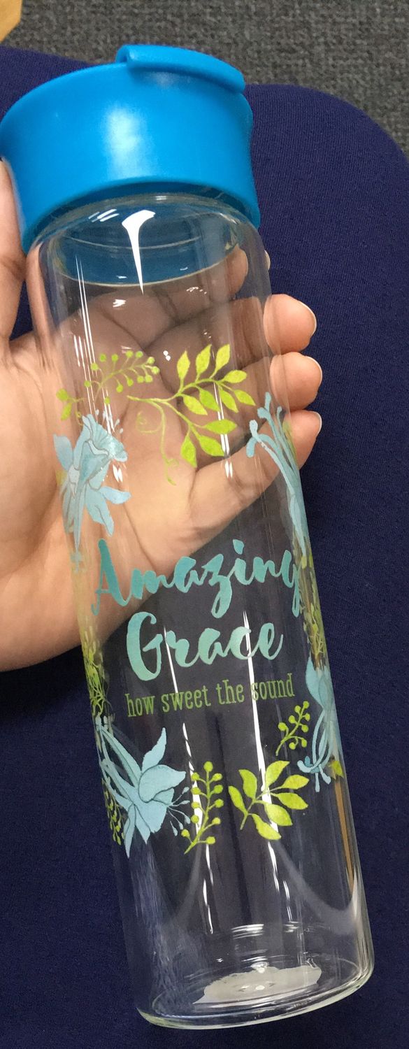 Waterbottle Glass Amazing Grace.
