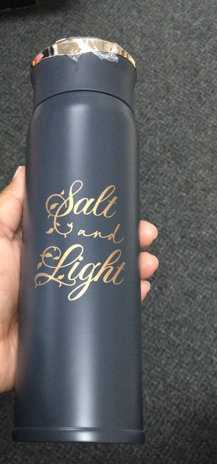 Flask Bottle Salt &amp; Light Black gold ld