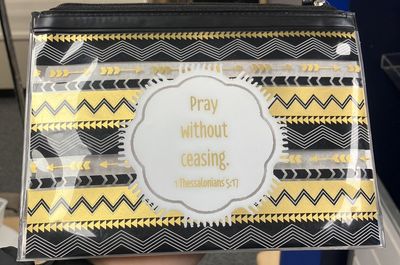 Pouch small pray gold/black zip.