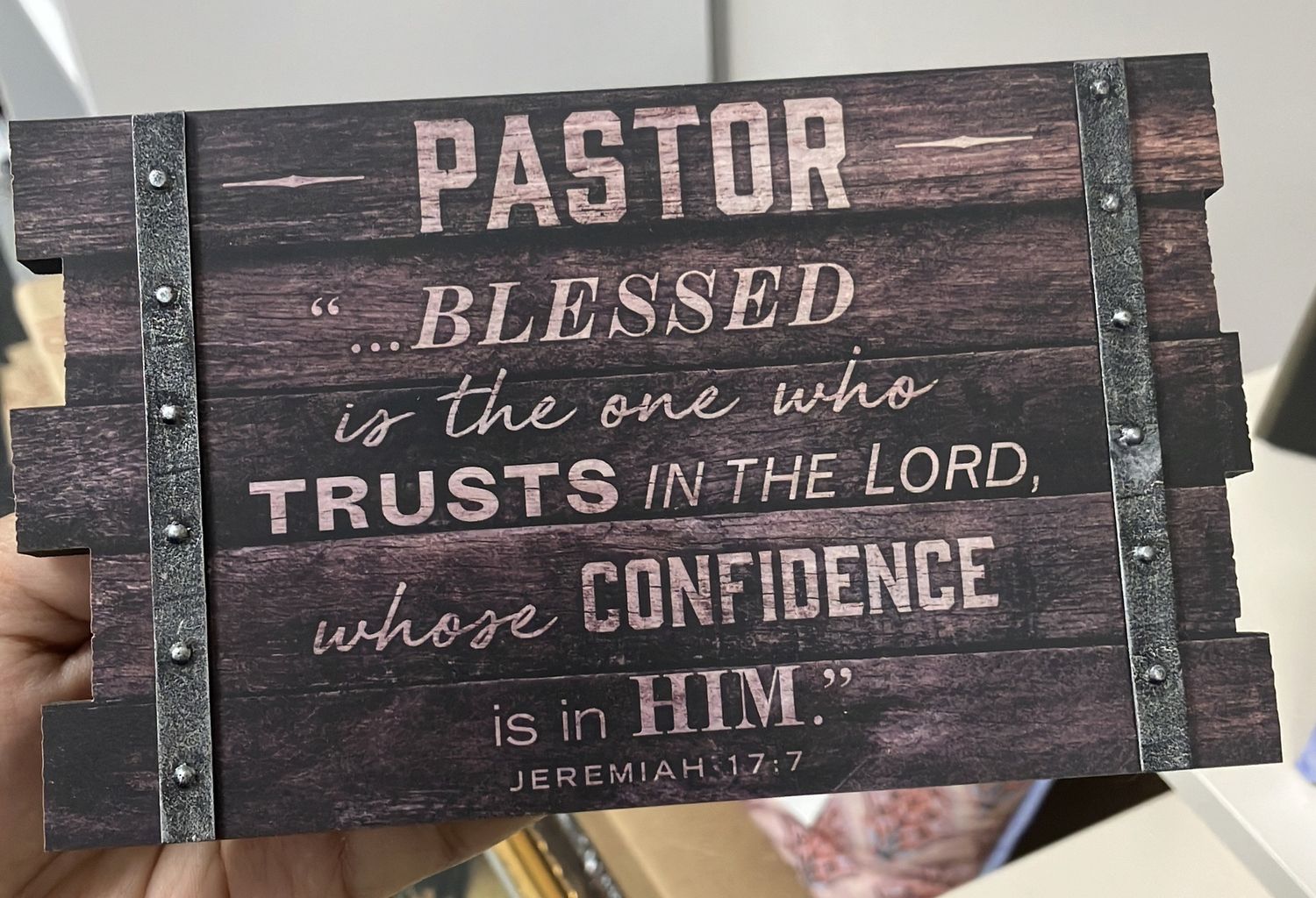 Plaque desktop/wall plaque Jere 17:7.