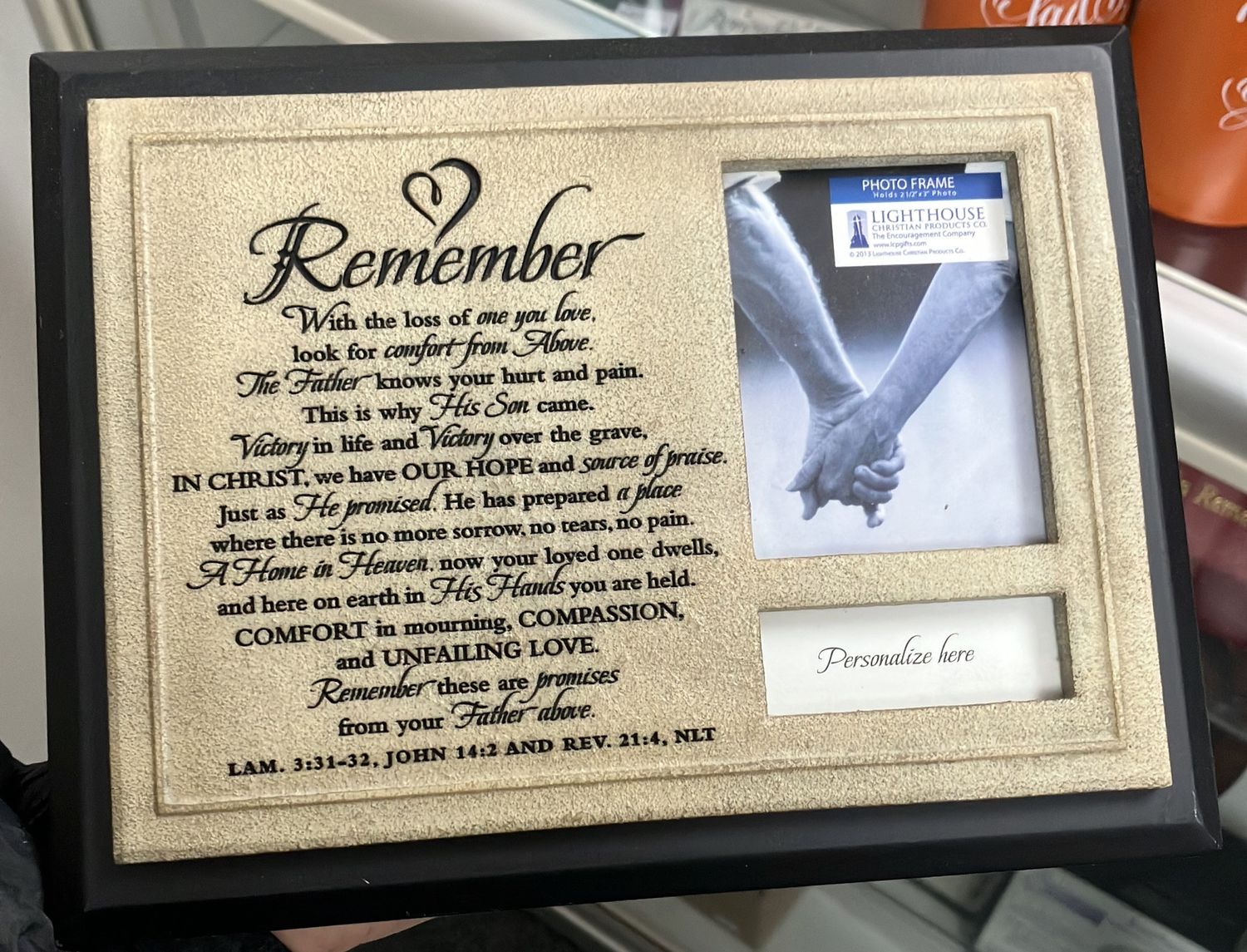 Remember - Sympathy Photo Plaque.