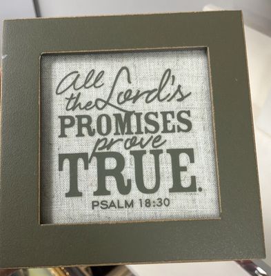 Promises Prove True Plaque Printed Linen.