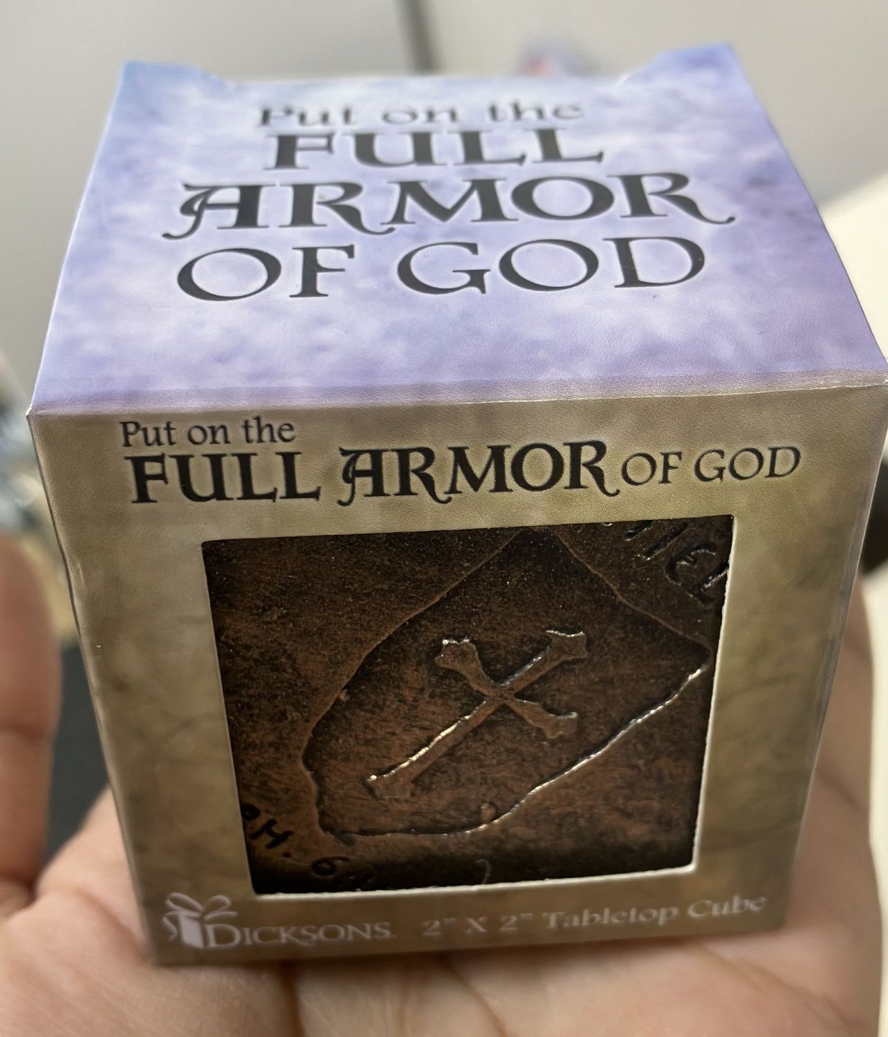 Full Armour of God cube resin copper.
