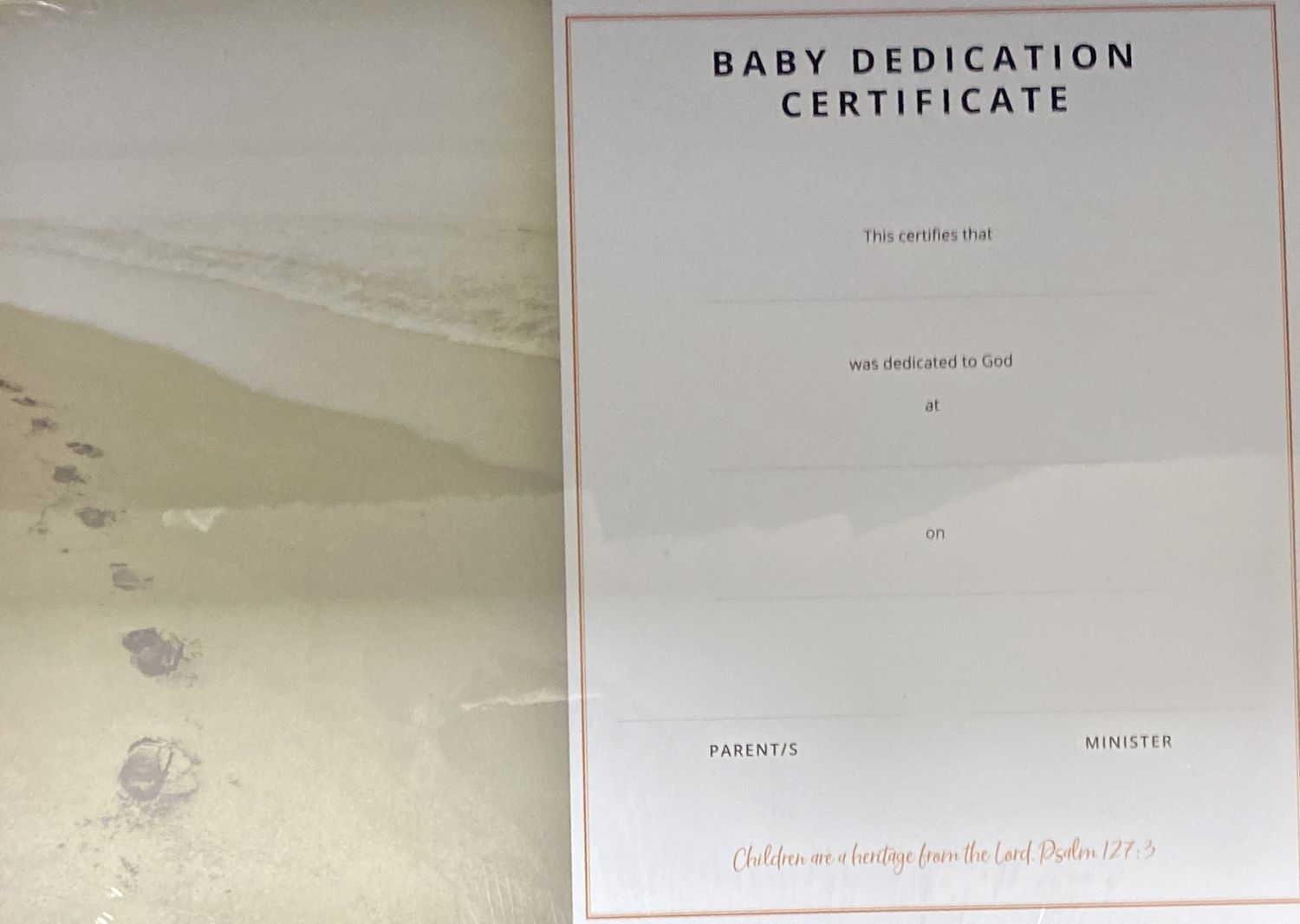 CERTIFICATE BABY DEDICATION (FOOTPRINTS)