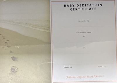 CERTIFICATE BABY DEDICATION (FOOTPRINTS)