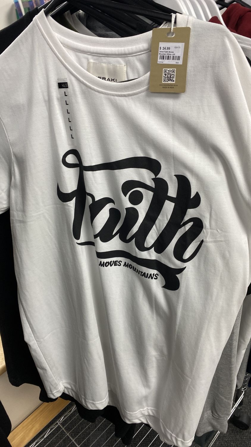 Tshirt Faith Moves Mountain White MED