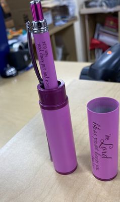 Pen &amp; Case Pink Love Is Patient