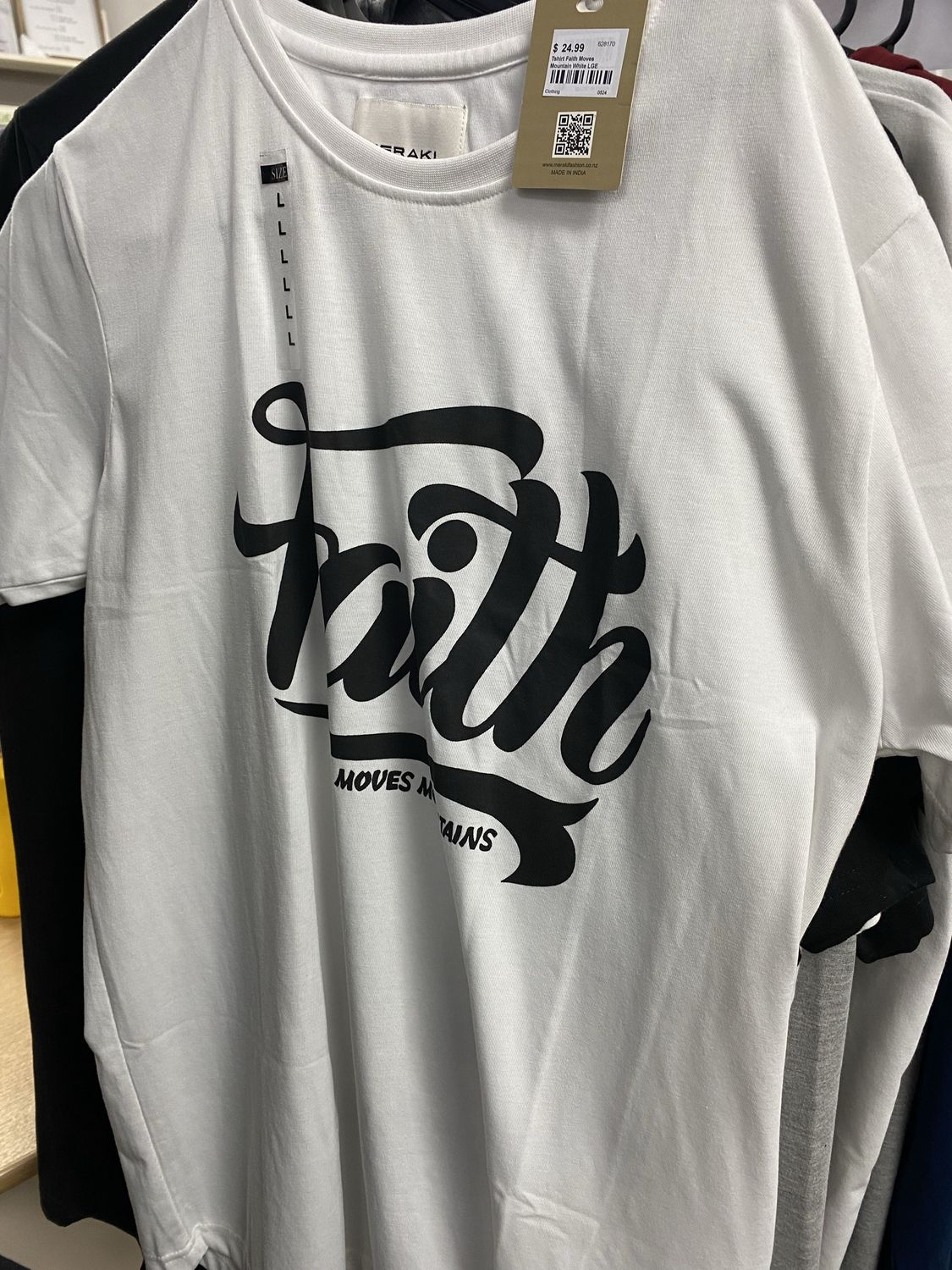 Tshirt Faith Moves Mountain White XL