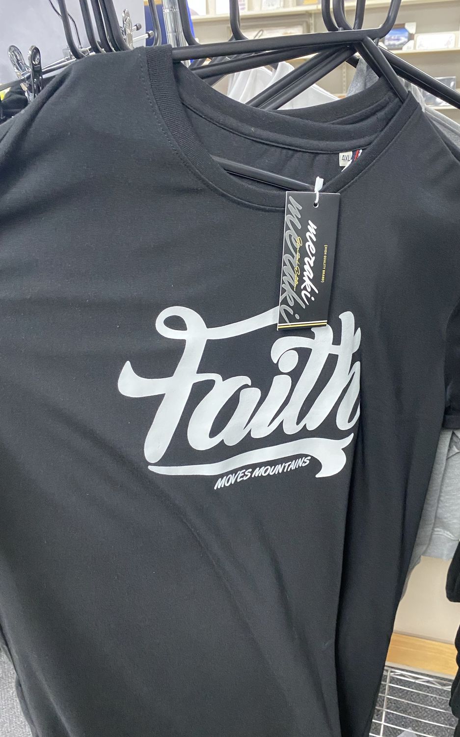 Tshirt Faith Moves Mountain Black 2XL