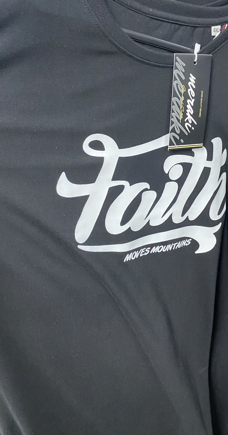 Tshirt Faith Moves Mountain Black Med
