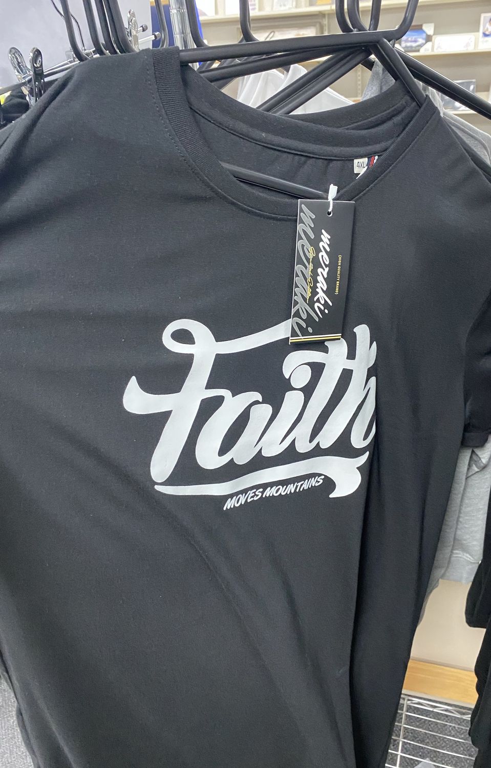 Tshirt Faith Moves Mountain Black XL