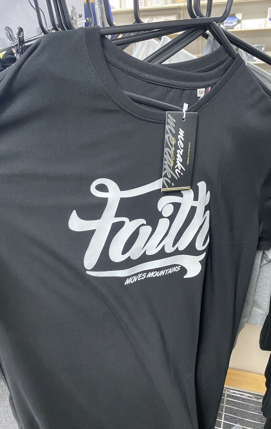 Tshirt Faith Moves Mountain Black 3XL