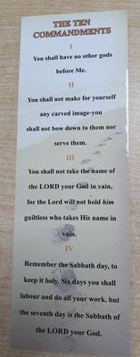 10 commandments Bookmark Single Large