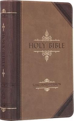 KJV Bible Giant Print Walnut &amp; Tan LuxLeather