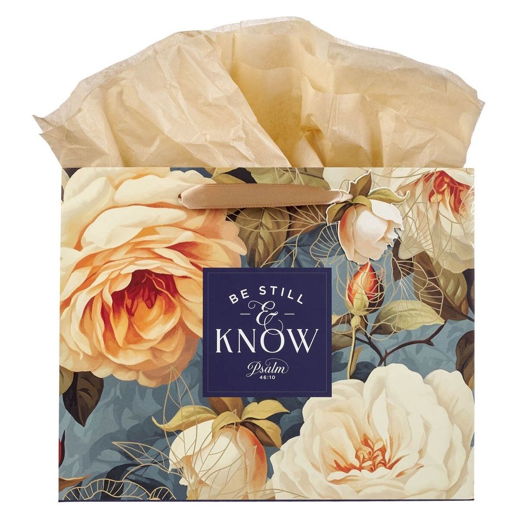 Gift Bag Large Be Still Roses Landscape