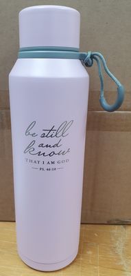 Water Bottle Be Still and Know Pink SS