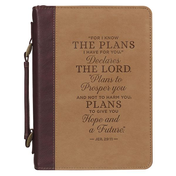 Bible Cover Plans Burgundy Extra LGE