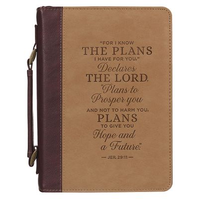 Bible Cover Plans Burgundy Extra LGE