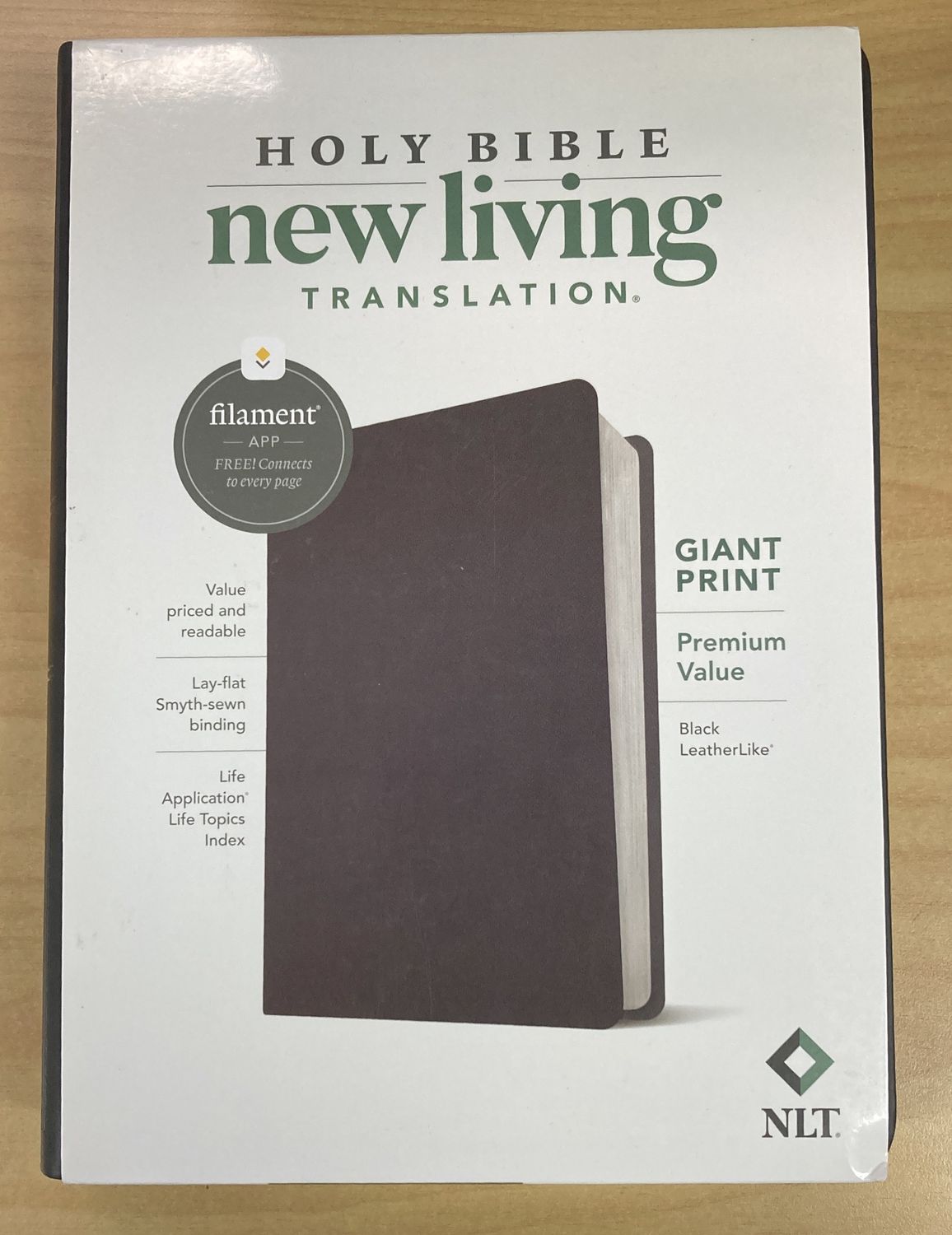 NLT Bible Giant Print Black Filament Premium Value