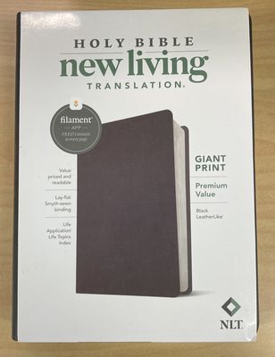 NLT Bible Giant Print Black Filament Premium Value