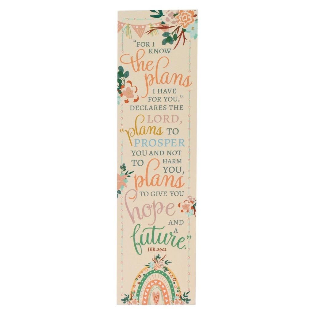 Bookmark  I Know The Plans Peach Floral (10 Pack)