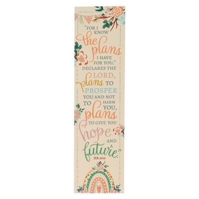 Bookmark  I Know The Plans Peach Floral (10 Pack)