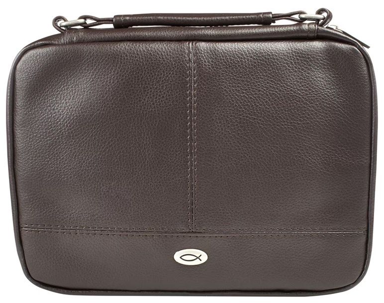 Bible Case Brown Two-Fold LuxLeather Organizer Large
