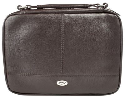 Bible Case Brown Two-Fold LuxLeather Organizer Large