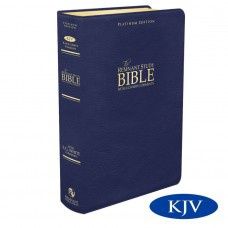 Platinum KJV Large Print Study Bible Blue Indexed