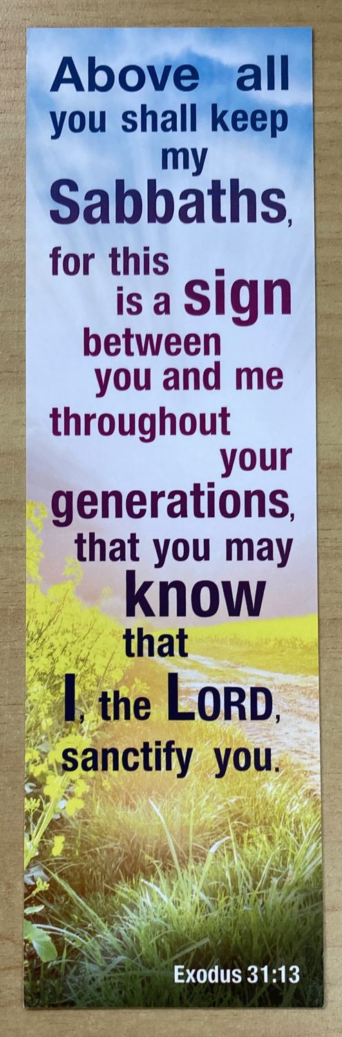 Bookmark - Above All You Shall Keep My Sabbaths. (Singles)
