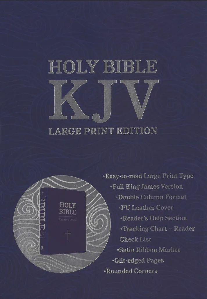 KJV Large Print PU - Blue (Sandinavia)