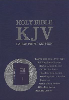KJV Large Print PU - Blue (Sandinavia)