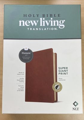 NLT Super Giant Print Bible Filament Brown Indexed