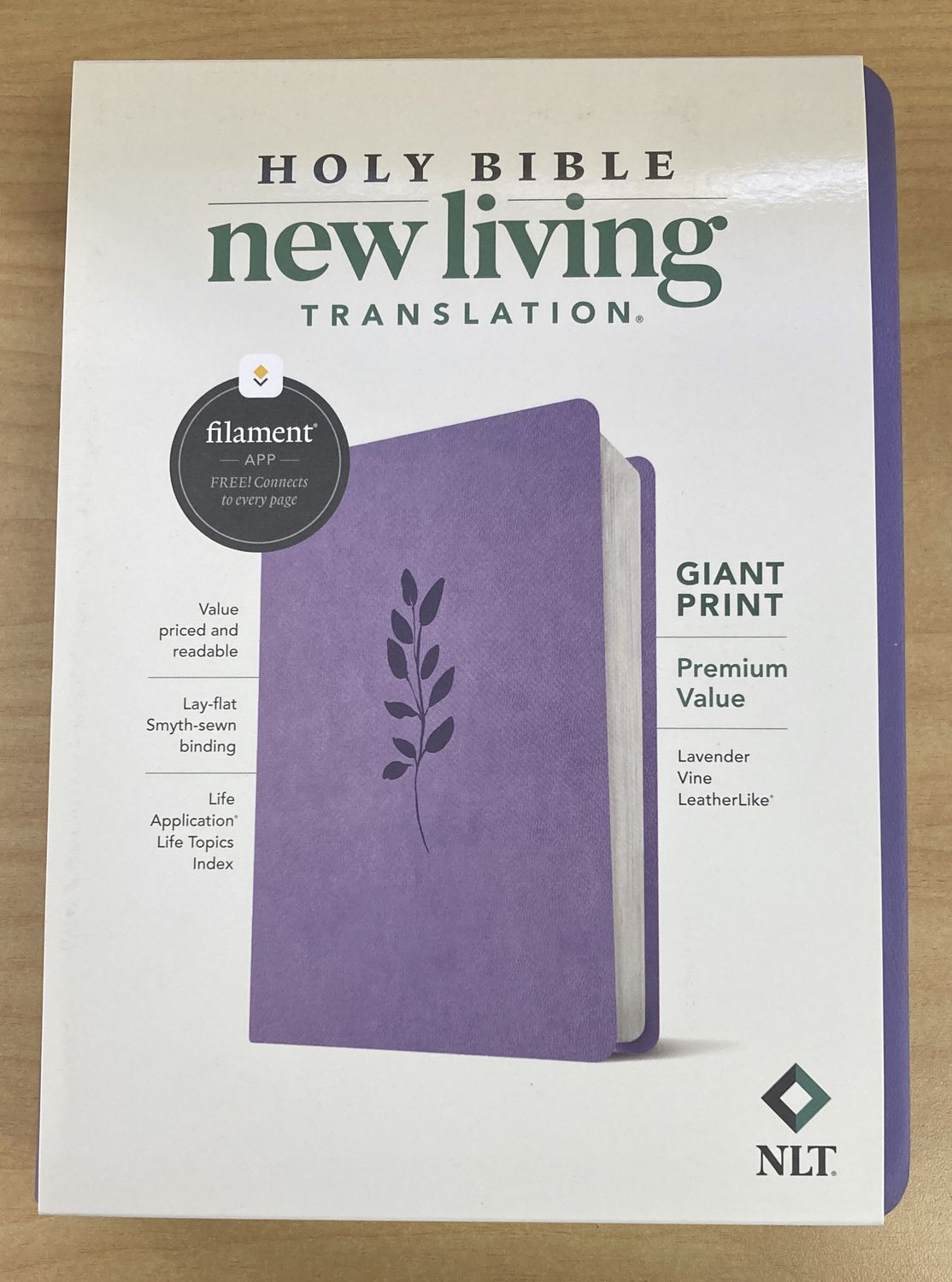 NLT Bible Giant Print Premium Value Filament Lavender Vine