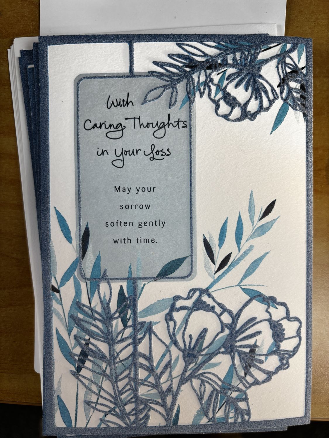 Greeting Card: Sympathy #29 With Caring Thoughts Blue Velvet