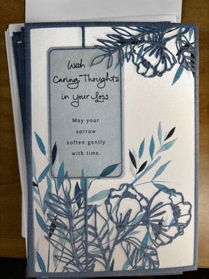 Greeting Card: Sympathy #29 With Caring Thoughts Blue Velvet