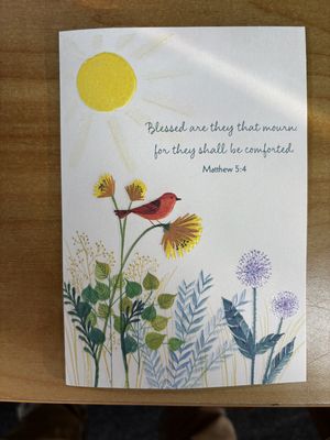 Greeting Card: Sympathy #49 VAL Bird Blessed are they that mourn