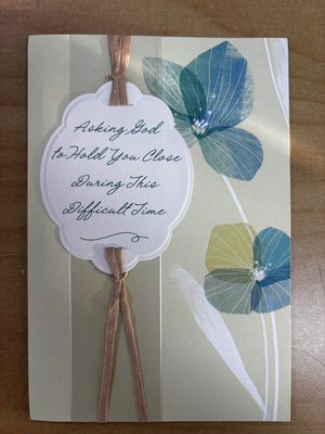 GC: Sympathy #01 Asking God to hold you close. Praying Green Velvet Ribbon