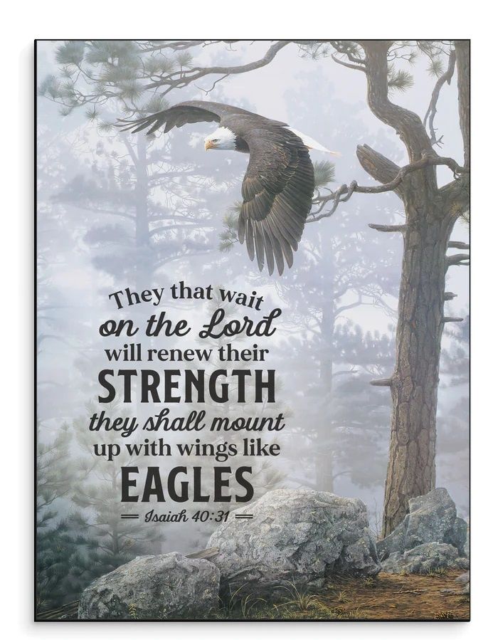 Mounted Print They That Wait Eagle