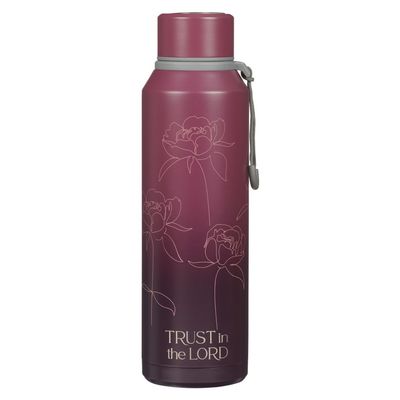Water Bottle Trust In The Lord Purple Bloom