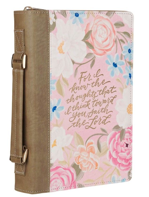 Bible Cover Fashion Pink Floral for I Know the Thoughts Jer. 29:11