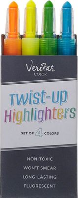 Veritas Twist-Up Highlighters 4-Piece Set
