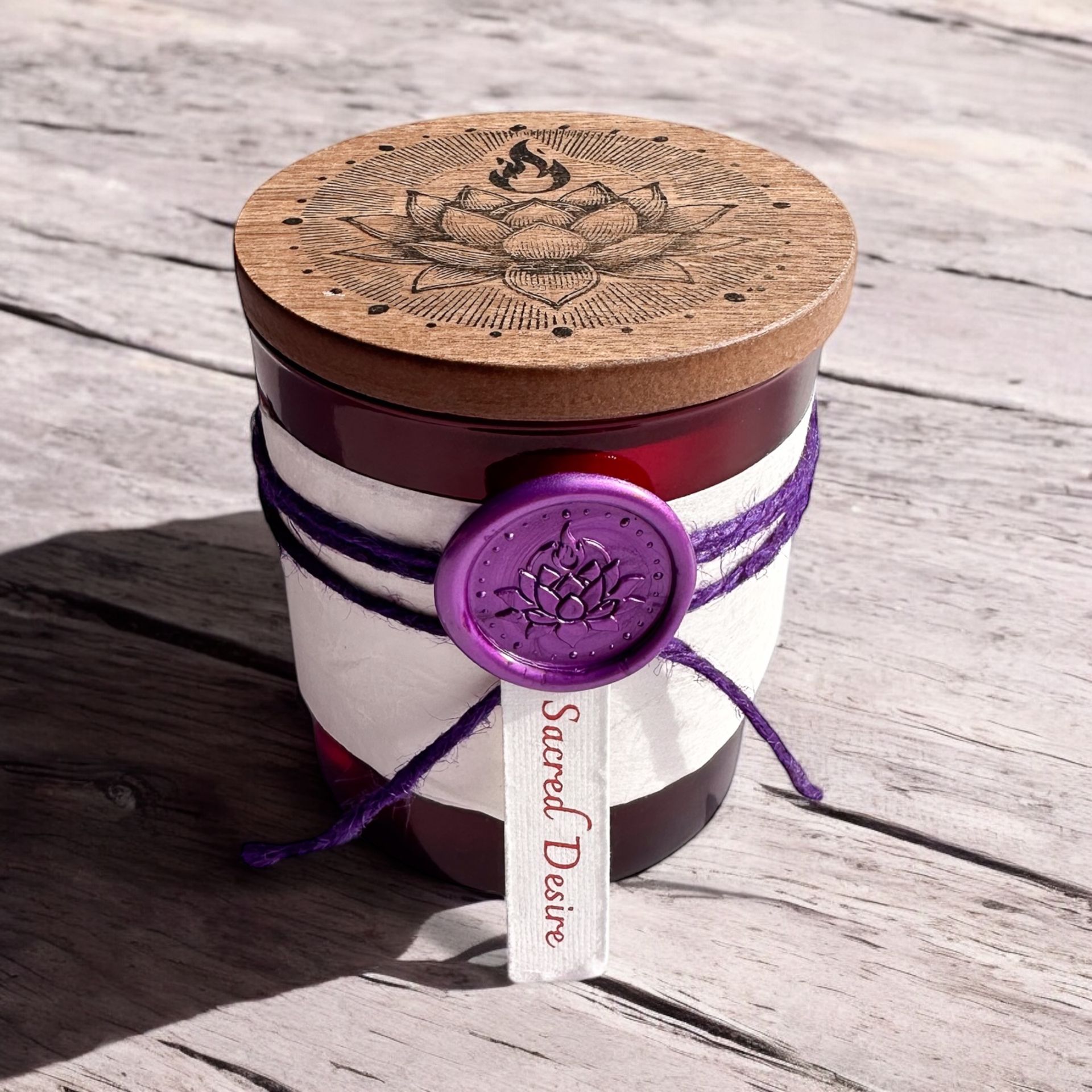 Sacred Desire - Peach Moonstone & Rhodonite Connection Candle