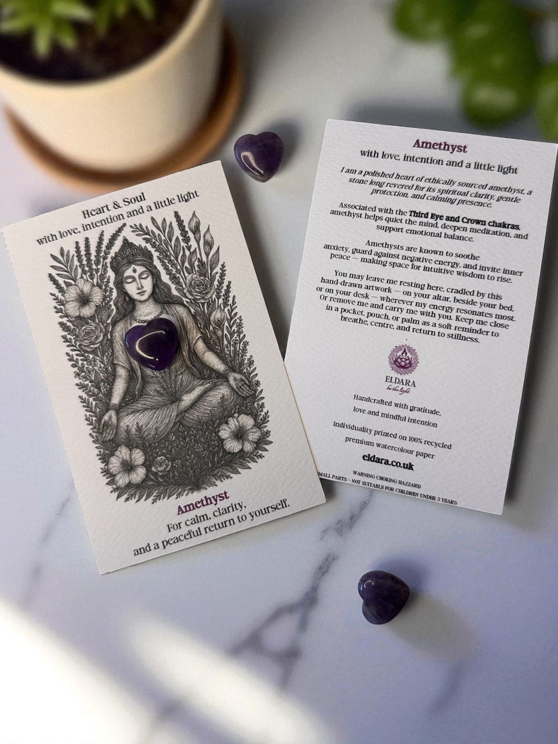 Heart and Soul - Amethyst Crystal Card