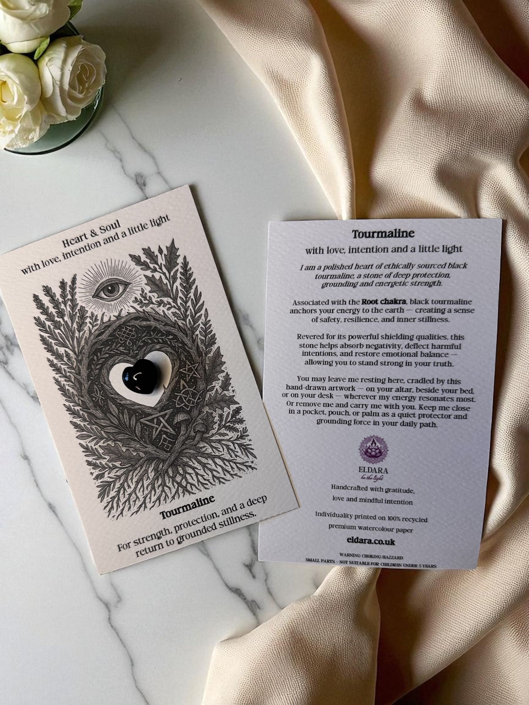 Heart and Soul - Tourmaline Crystal Card