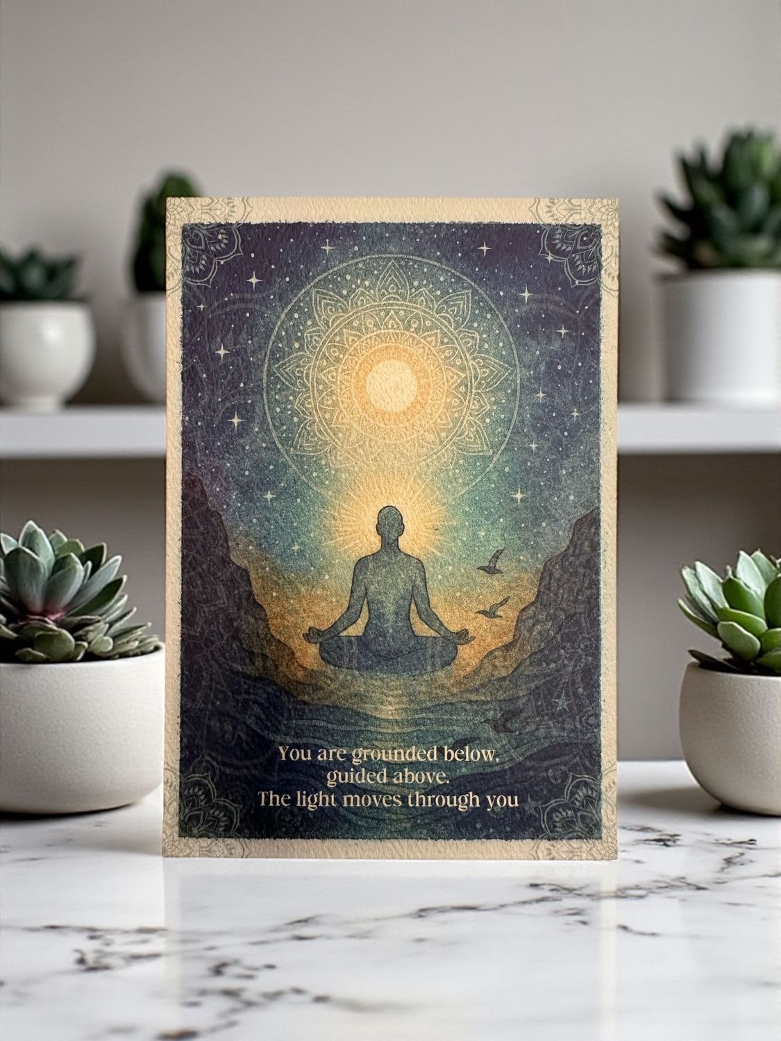 You are grounded below, guided above. The light moves through you