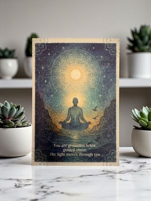 You are grounded below, guided above. The light moves through you